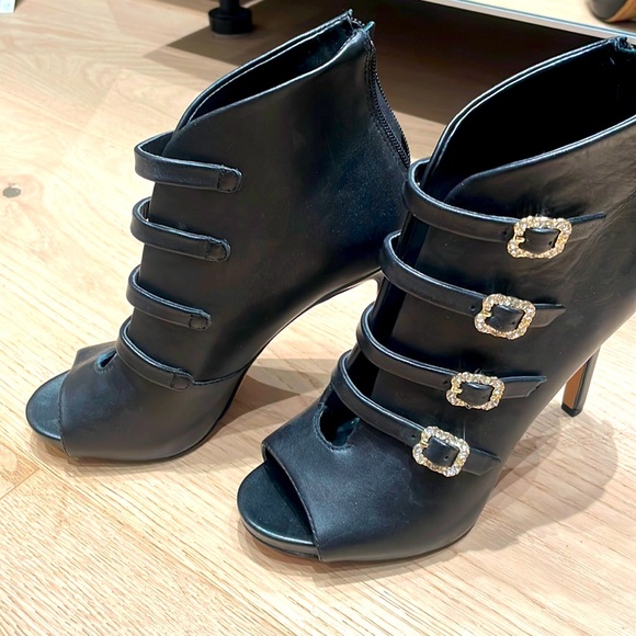 New with tag Karl Lagerfeld booties with rhinestone buckles - Picture 1 of 4